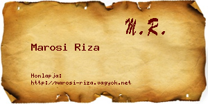 Marosi Riza névjegykártya